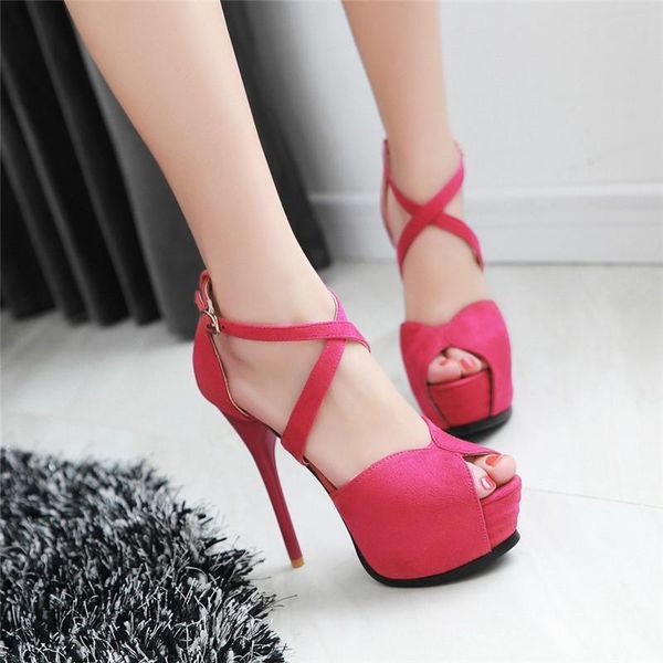 

dress shoes ymechic 2021 super high heels sandals women peep toe platform stiletto woman summer party gladiator sandal plus size, Black