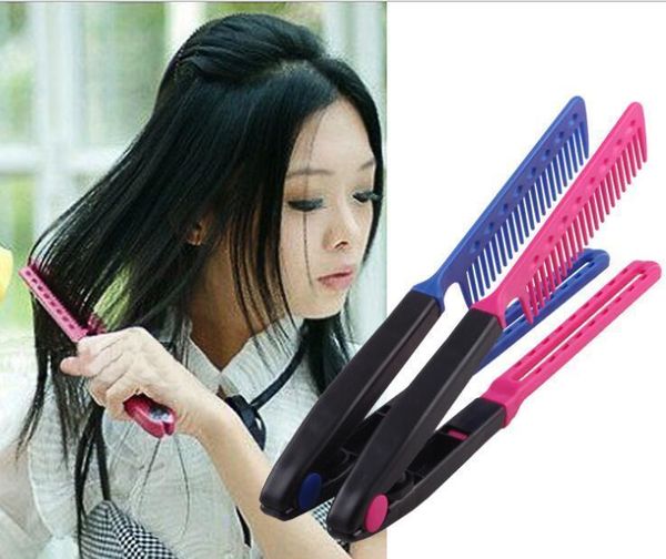 

professional hair combs v type hair straightener comb diy salon haircut hairdressing styling tool barber anti jllvyp rimmer, Silver