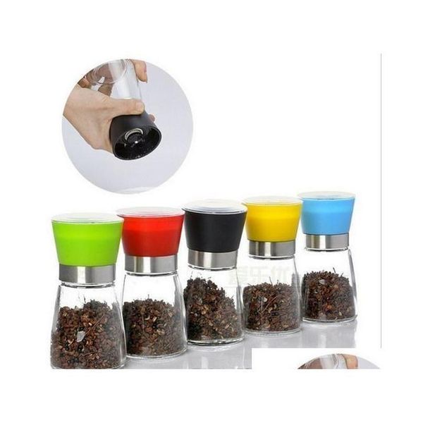 

salt and pepper mill grinder glass pepper grinder shaker spice salt container condiment jar holder new ceramic grinding bottles b713 1xmdj