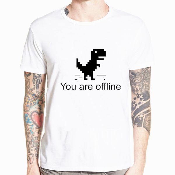 

new you are off line tshirt male summer loose short sleeve dino funny poleras sport hooded sweatshirt hoodie men t shirt