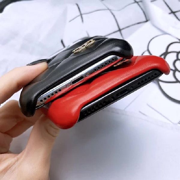 

fashion leather phone cover for iphone 11 11pro max 7 8 plus x xs xr xs max card pocket holder lambskin phone case