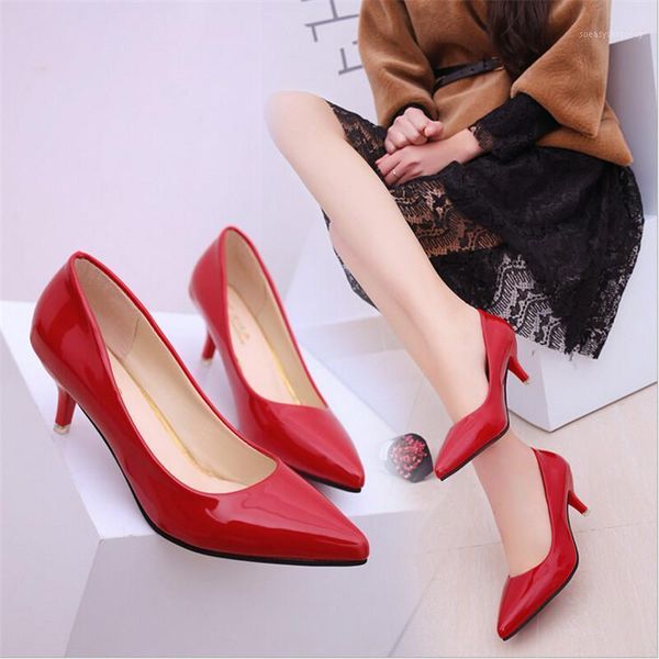 

shoes ladies pumps medium heel nude high heels weeding shoes women office work white pumps party1, Black
