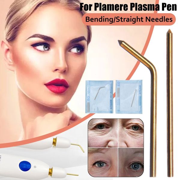 

10 pcs copper bending / straight needles for plamere plasma pen beauty machine spot mole wrinkle removal plasma face lift