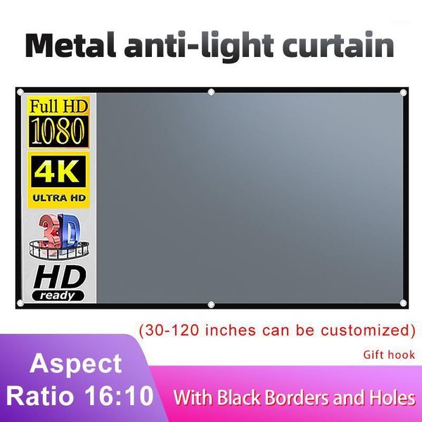 

projection screens lejiada 16:10 projector anti light curtain screen 100 120 inches with black border and hole portable 3d hd screen1