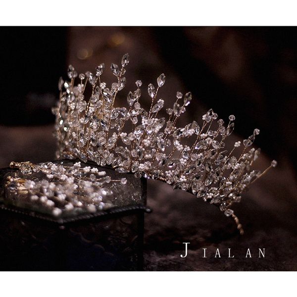 

handmade корону головной убор невесты японский корейский стиль серьги фея алмаз супер флэш волосы свадебные платья аксессуары, Silver