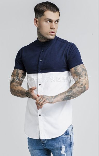 

new fashion men's casual shirt in spring and summer of 2019, White;black