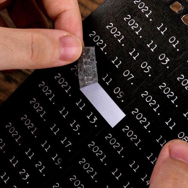 

12 pages black basic calendar week plan date date retro simple monthly decoration sticker diy scrapbook planner diary