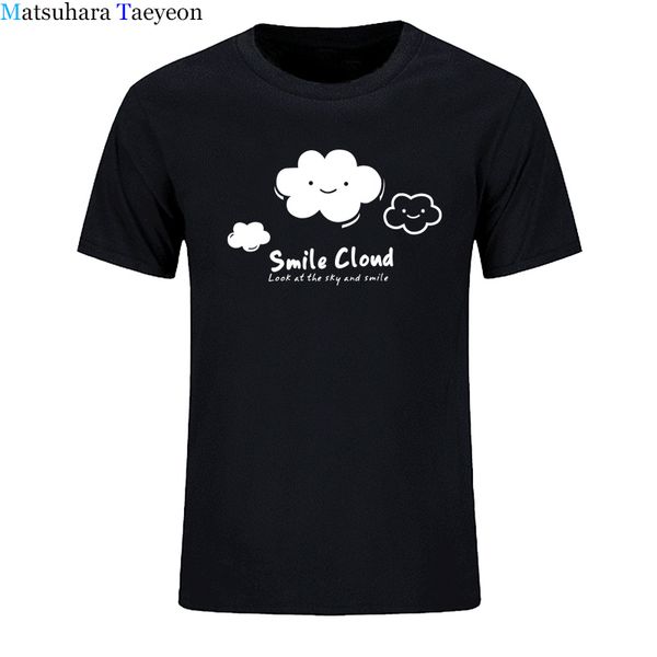 

cartoon cute smile clouds round collar short sleeve design novelty casual print tee sport hooded sweatshirt hoodie men t shirt