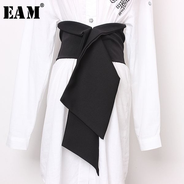 

eam] black split joint big size bow elastic belt personality women new fashion tide all-match spring autumn js634 y200520, Black;brown