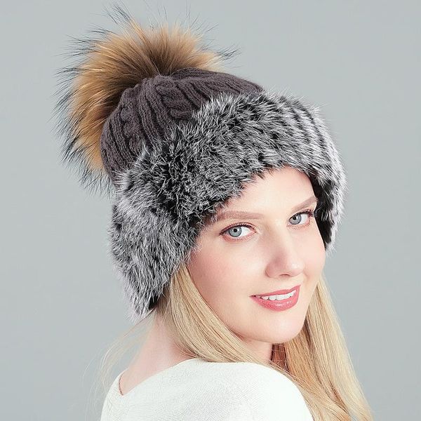 

fashion winter women hats solid knit real fur bomber caps fur earmuffs hats ladies ear cuffs thick warm, Blue;gray