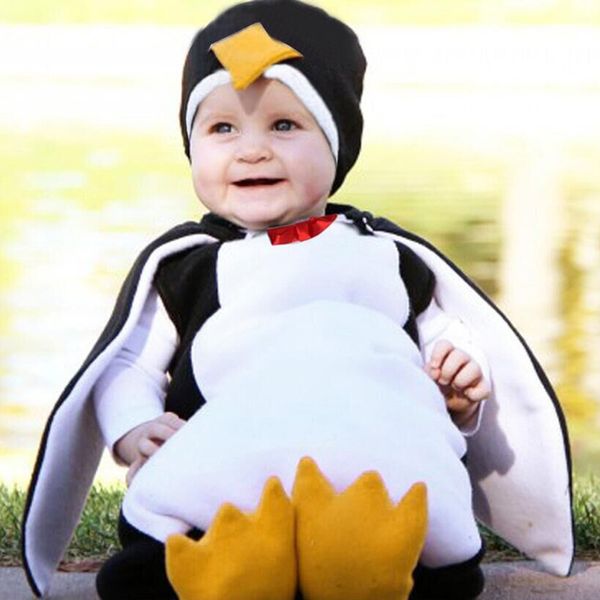 

2019 new creative baby boy girls carnival halloween costume romper kids clothes set toddler cosplay penguin jumpsuits y200623, Blue