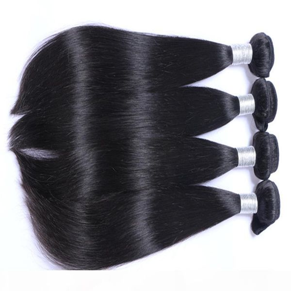 

can be dyed wholesale r remy human hair extensions straight hair weaves brazilian malaysian peruvian indian human virgin hair bundles, Black