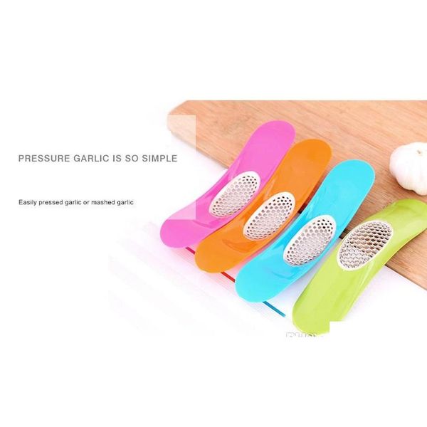 

multifunctional stainless steel curved garlic press household manual garlic simple and practical kitc jllvuk xhlight