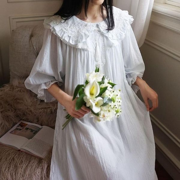 

fashion elegant nightgown women loose sleepwear dress summer lace lace cotton nightgown pink white green nightdress1, Black;red