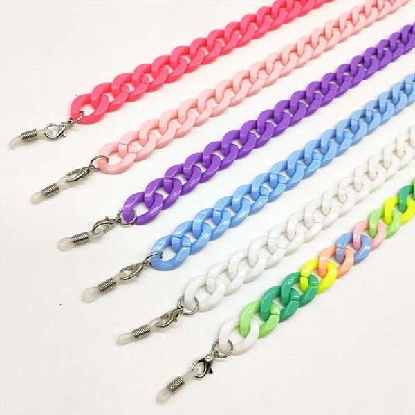 

sunglasses frames 2021 fashion jewelry acrylic colorful glasses chain masked eyeglass eyewear lanyards holder strap, Silver
