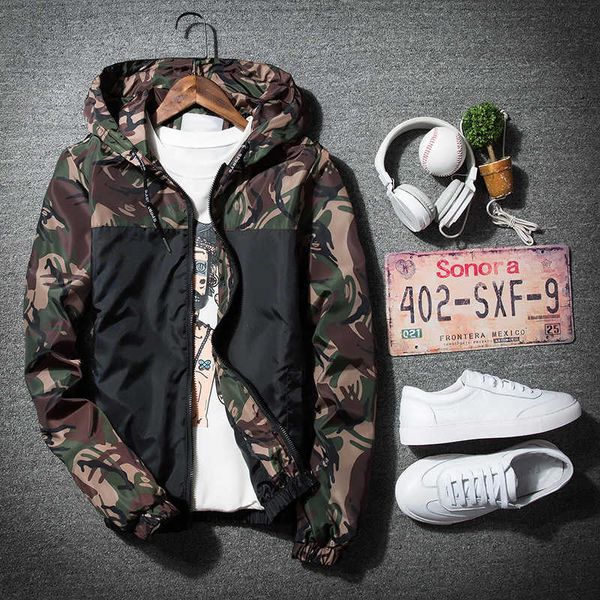 

new mens casual camouflage hoodie jacket men waterproof thin bomber men's windbreaker coat male outwear homme s- 5xl, Black;brown