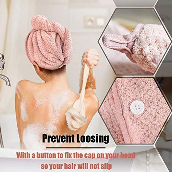 

cotton dry hair cap fast drying shower towel wrap hat bathroom microfiber hair drying quick cap turban absorbent bat qylder
