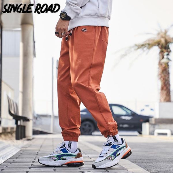 

singleroad mens harem pants joggers men orange solid pantalon hip hop japanese streetwear trousers male korean pants for men1, Black