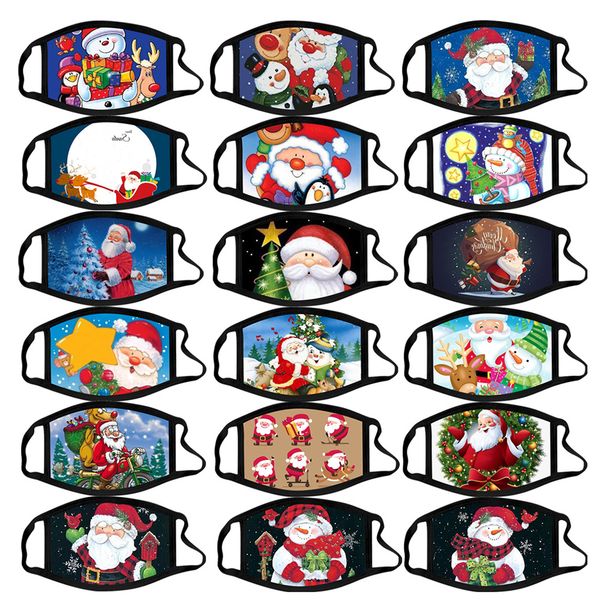

cloth deer printed xmas face masks anti dust snowflake christmas mask style mouth cover washable reusable 18 colors