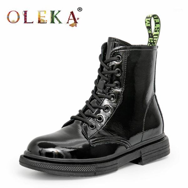 

oleka mid-calf winter winter boots square heel riband round toe ladies boots fashion style punk new as6471, Black