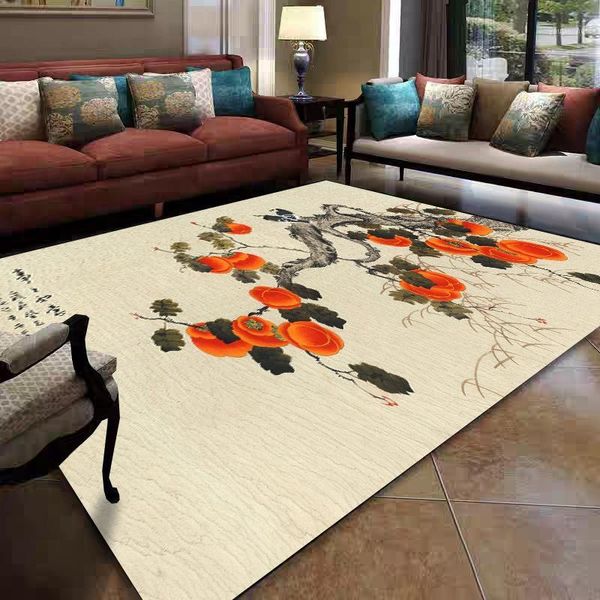 

retro chinese style carpets living room bedroom study bedside area rugs classic flower bird printed household non-slip floor mat1