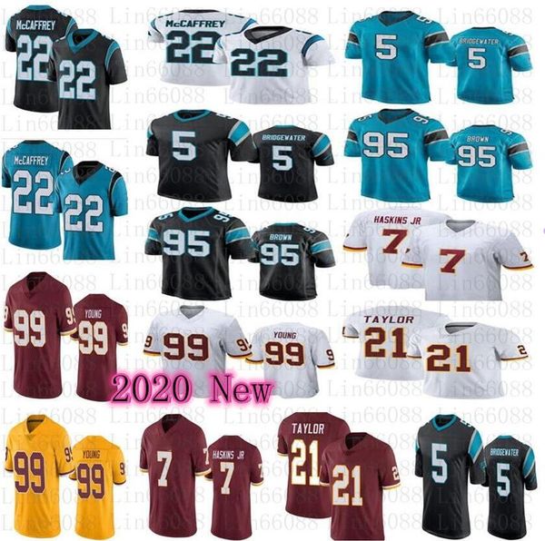 

2021 men 99 chase young 7 dwayne haskins jr 21 sean taylor 22 christian mccaffrey bridgewater football jerseys, Black;red