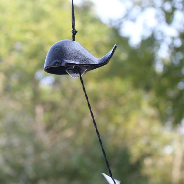 

decorative objects & figurines japanese type furin wind chimes black whale cast iron wall hanging decoration kids room