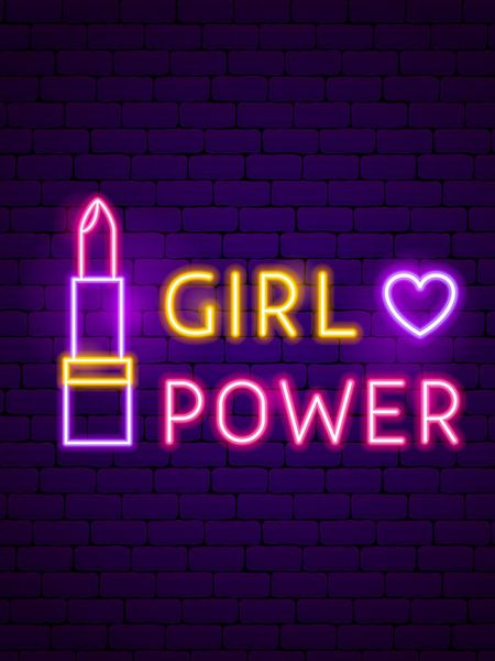 

neon sign for girl power heart lipstick tube commercial club lamp resterant light advertise custom design impact attract light