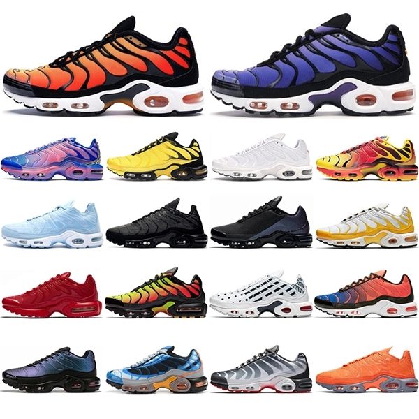 

men tn running shoes triple black white voltage purple throwback future spray paint sport mens trainers sneakers us 7-11