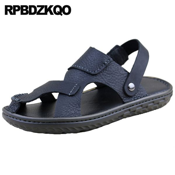 

outdoor brown shoes designer men sandals leather summer beach fashion slides water black breathable 2019 waterproof slippers t200420