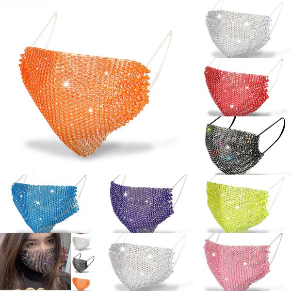 

sequins designer fashion face black white sunscreen mask with diamond masks trendy rhinestone facemask 6 nnp40