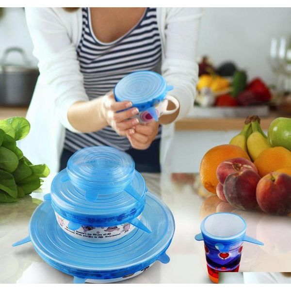 

6pcs/set universal sile suction lid-bowl pan cooking pot lid-sil stretch lids sile cover pan spill lid qylnng bbgargden
