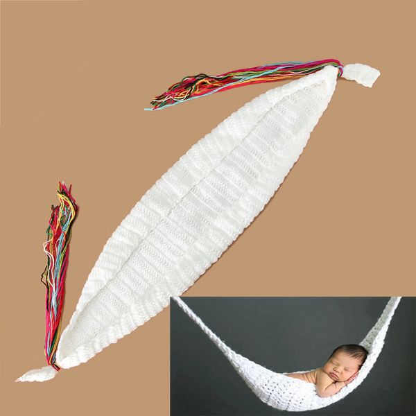 Crochet bambino bianco amaca fotografia puntelli lavorato a maglia neonato costume bambino foto puntelli fotografia accessori