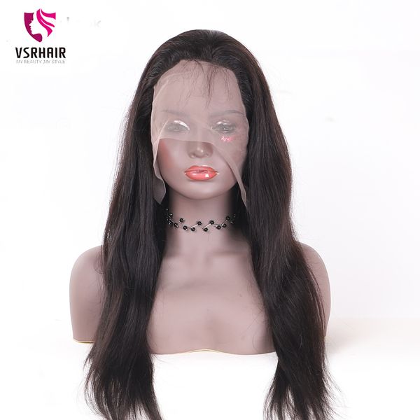 

vsrhair 13x4 lace front human hair wigs pre plucked brazilian straight remy 12-20 inch lace closure frontal wig for black woman, Black;brown