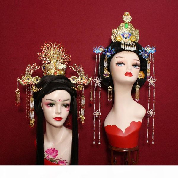 

2 designs ming dynasty blue cloisonne long tassel hair tiara empress phoneix tiara tiao pai for ancient chinese cosplay