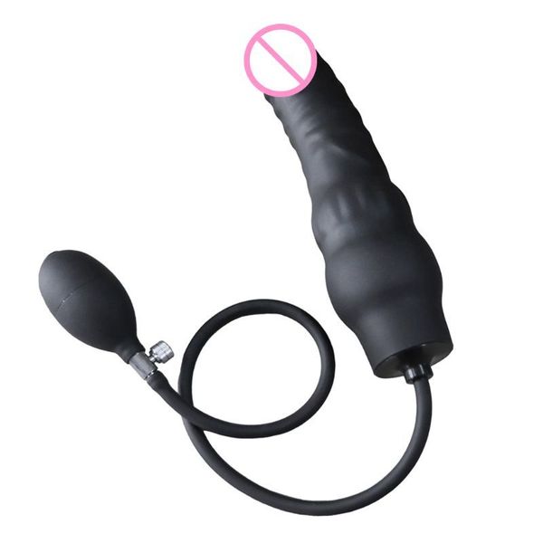 Grande instrutor inflável da tomada da extremidade com bomba de ar que expande o dilatador anal vibrador brinquedos sensuais adultos