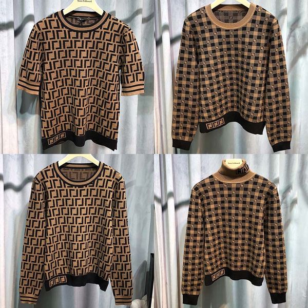 

21ss spring and autumn women dresses vintage bottoming shirt round neck short-sleeved pullover with presbyopic letters pattern sweater s-l, White;black