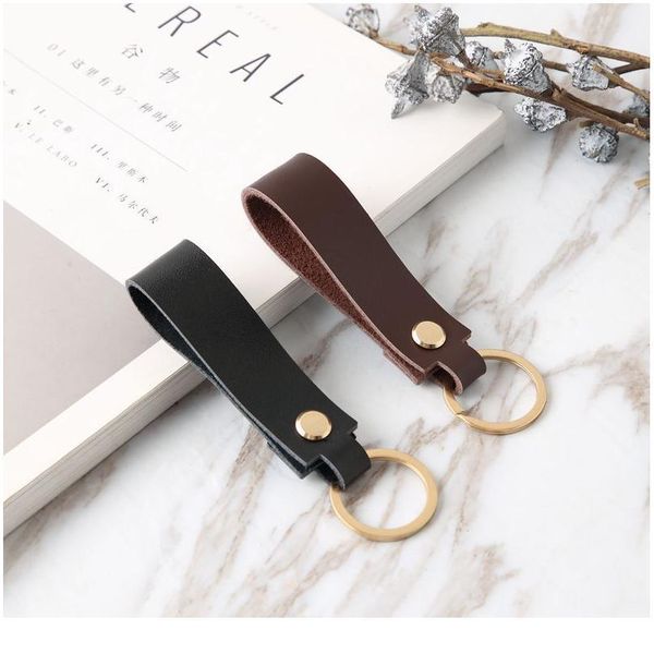 

vintage brass pu leather keychain simple pu key chain wallet waist brass circle car leather trinket keychains k jlltqm