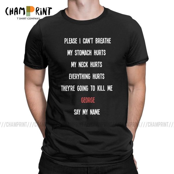 

sport i can't breathe george floyd t-shirt for men black lives matter creative tee shirt round neck short sleeve t shirt party