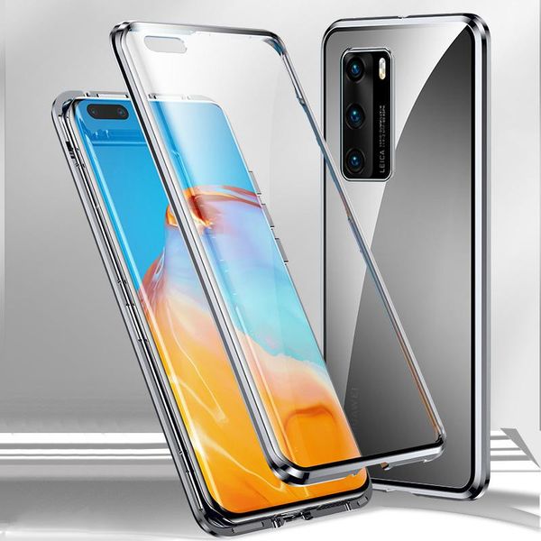 

360 magnetic adsorption metal case for huaweip40 p30 p20 mate40 30 20 lite pro honor10 20 30 8x 9x lite double sided h wmtrrf