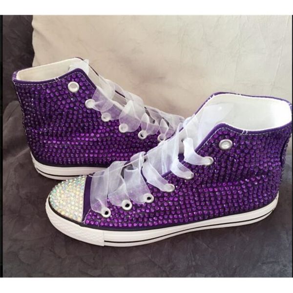 

2020 high purple classic full diamond lace canvas handcrafted imaginative dream fantasy flat shoes buc1, Black