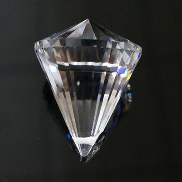 

40mm crystal faceted lamp prism circular cone pendulum glass art suncatcher pendant 3d arrow point hanging ornament chandelier h jllyfx