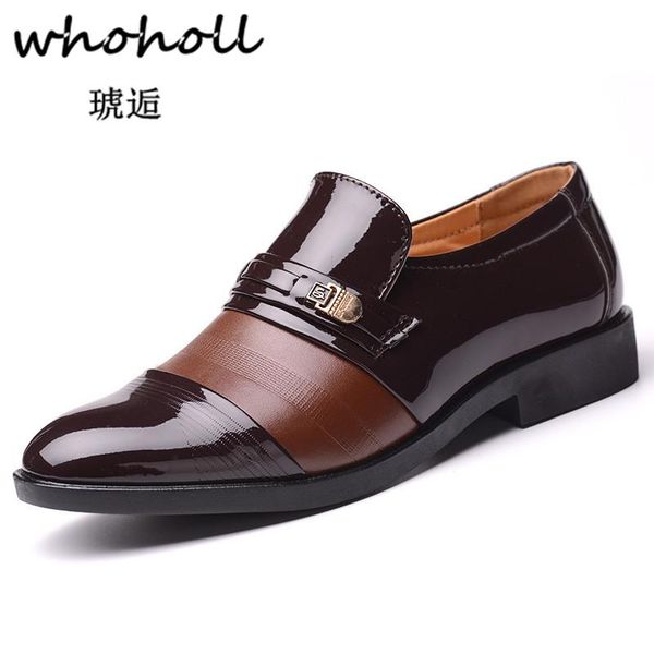 

whoholl spring autumn men formal wedding shoes luxury men business dress shoes loafers pointy big size 38-48, Black