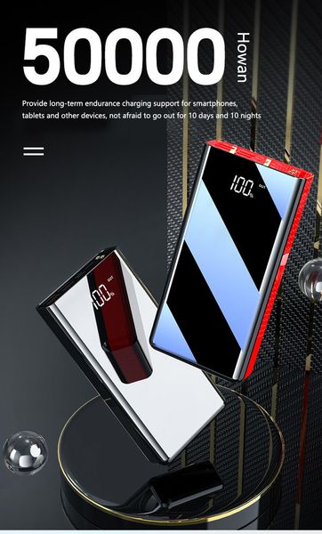 

power bank 50000mah typec micro usb fast charging powerbank led display portable external battery charger for iphone tablet