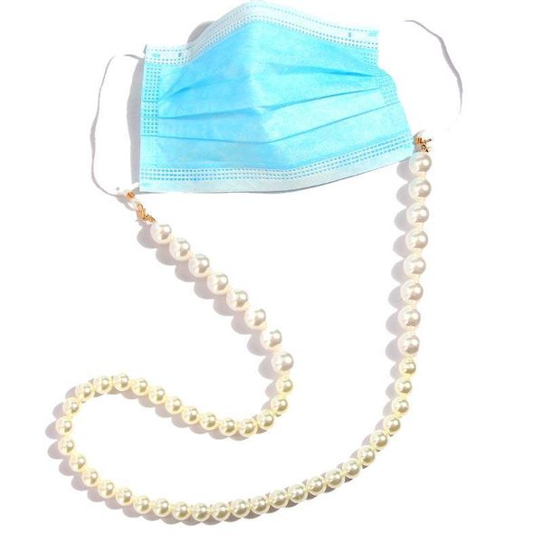 

flatfoosie fashion imitation pearls face mask lanyard for women 70cm gold color beads glasses chain sunglasses lanyard jewelry h jllxlv