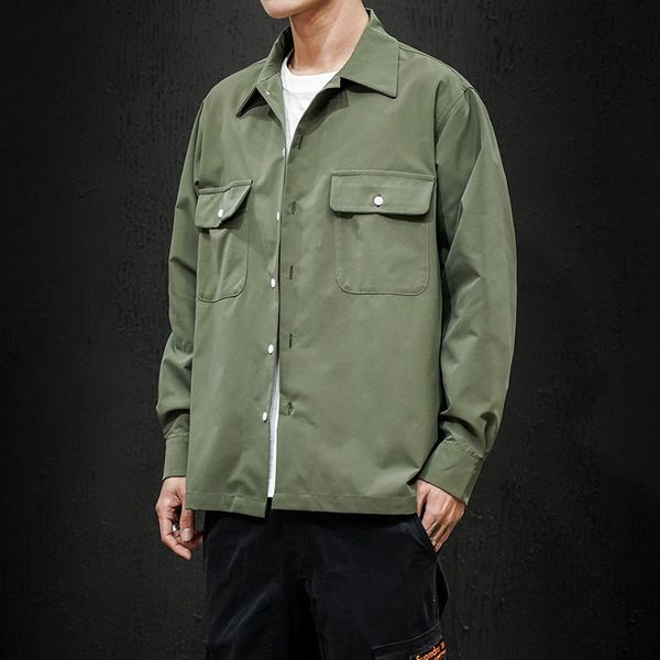 

mode male 2021 new shirt with long sleeve street great quality youth will see men's clothes iynq, White;black