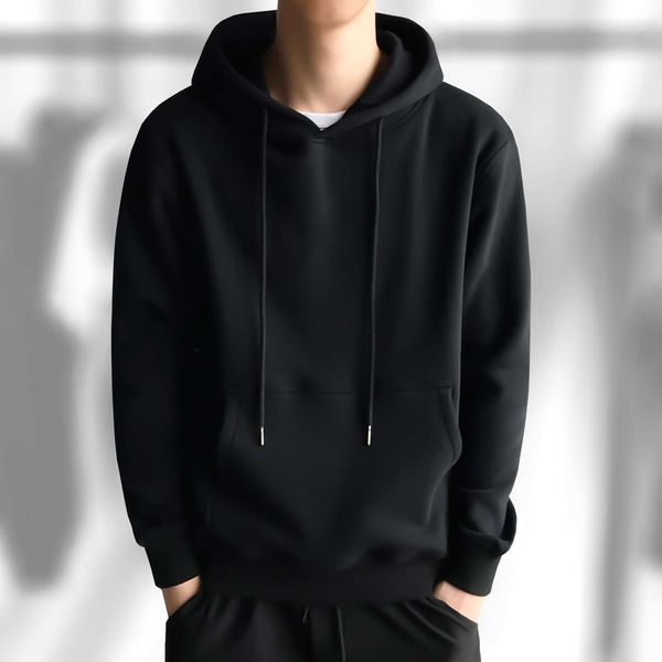

trend thickened sweater autumn hoodie men's korean version winter, Black