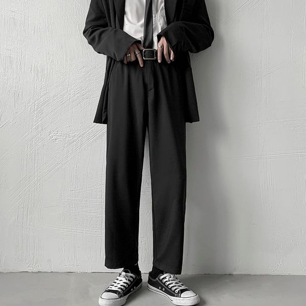 

2021 men's autumn thin new curly warm pants dress fashion young clothes alqz, Black