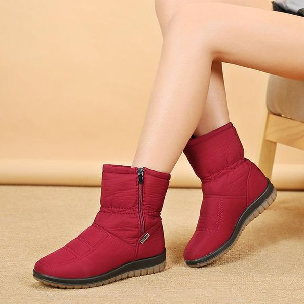 

new women boots female winter boots waterproof warm ankle snow ladies shoes woman warm fur botas mujer casual, Black