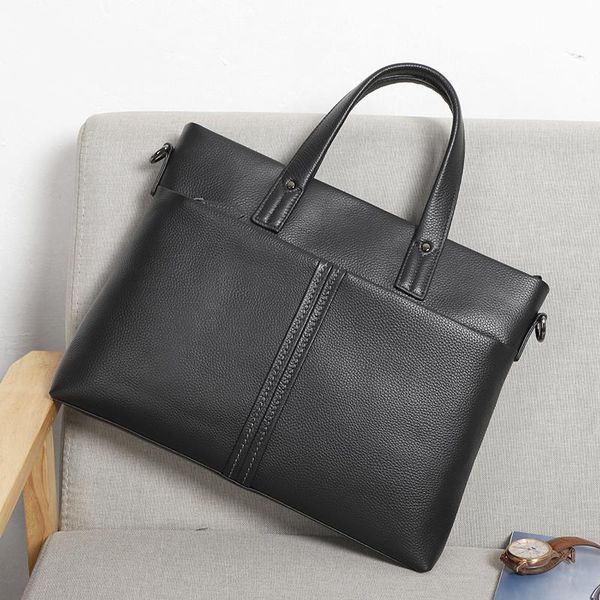 

briefcases men's genuine leather business briefcase casual man shoulder bag messenger male laphandbags men travel bags